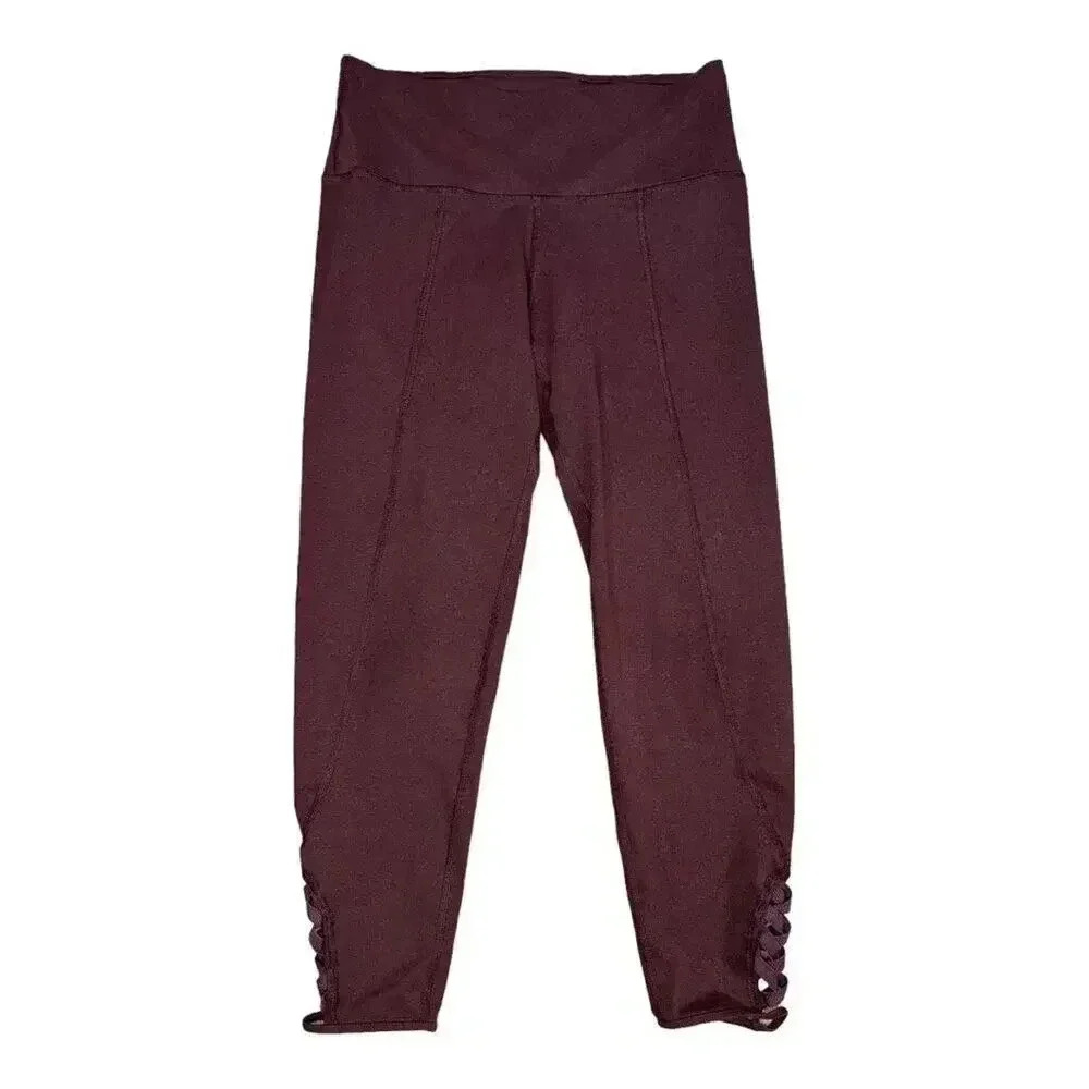 Aerie Women’s Medium Burgundy Cropped High‎ Waist Leggings